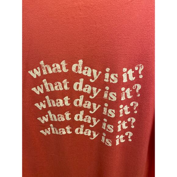 NWT Jenni Intimates Women's Size Medium "What Day is it" Pink T-Shirt - Picture 3 of 5